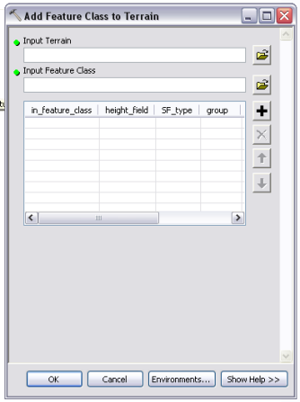 Add Feature Class To Terrain tool