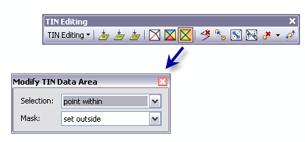 Modify TIN Data Area interactive tool