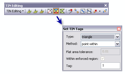 Set TIN Tags interactive tool dialog box