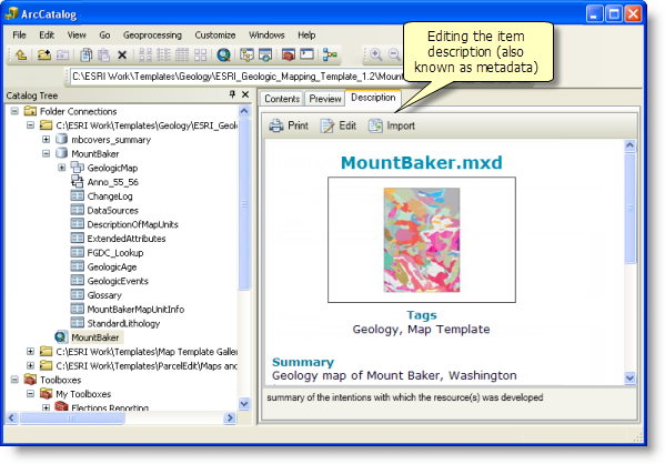 The Catalog tree and item properties in ArcCatalog—ArcMap