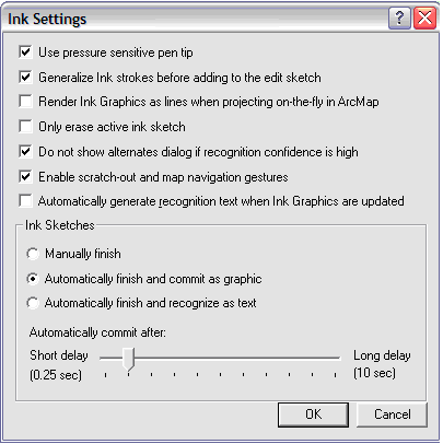 Ink Settings dialog box