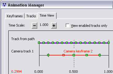 Moving a keyframe along the time line