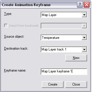 Create Keyframe dialog box