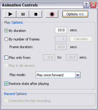 Animation Controls dialog