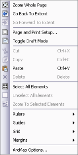 Layout context menu