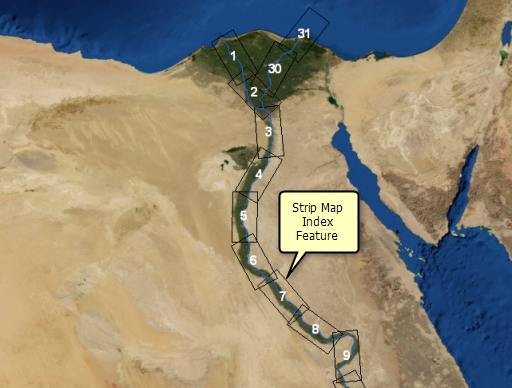 Data Driven Pages created with a strip map index layer