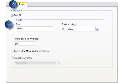 Data Driven Pages Extent tab example for strip map