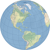 An example of the orthographic map projection