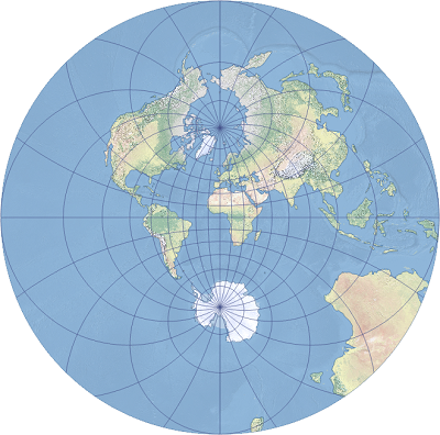stereographic projection earth
