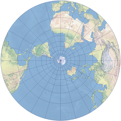 stereographic projection earth