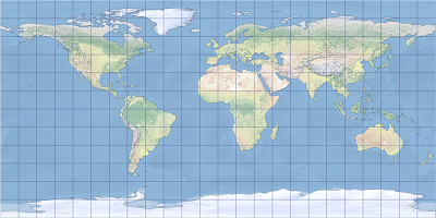 Example of the plate carrée map projection