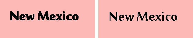 The faux bold version of a font in ArcMap (left) and the actual font displayed in a map service without faux properties (right)