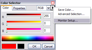 The Color Selector dialog box