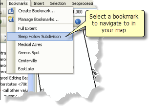Navigation using bookmarks