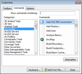 Choose Add OLE DB Connection command