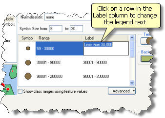 Changing the label caption used in the symbol legend