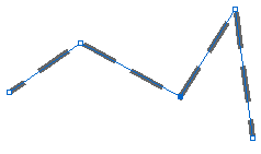 Dashed line without representation control points