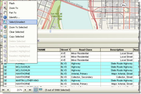 Selecting features interactively—ArcMap