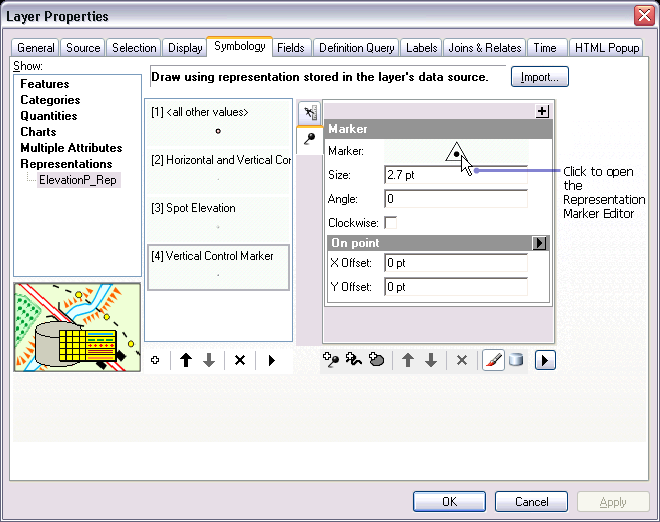 Click the image of the marker in a marker symbol layer to open the Marker Editor for editing