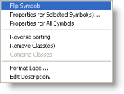 The symbol context menu