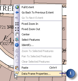 Action to access Data Frame Properties dialog box