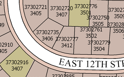 Labels before applying Maplex Label Engine parameters