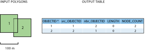 Example 3c input data and output table.