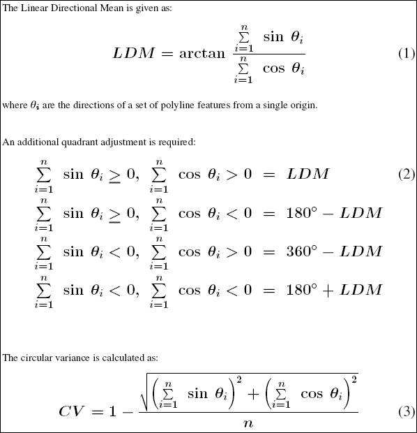 Mathematics behind the Linear Directional Mean tool