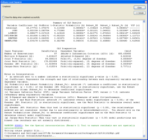 Report of OLS Results and Diagnostics