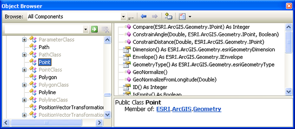 Screen shot of VB .NET Object Browser window.