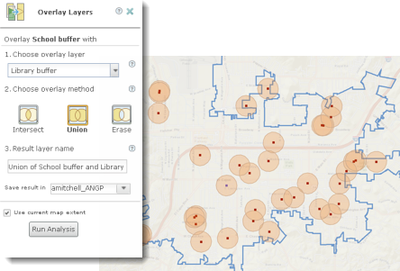 Overlay Layers tool with parameters completed