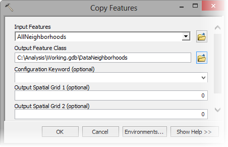 arcgis 10.3 copy features