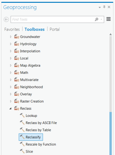 Browsing to the Reclassify tool