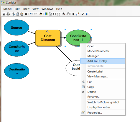 Adding the output from Cost Distance to the display