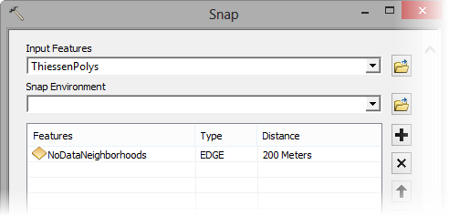 Snap tool parameters