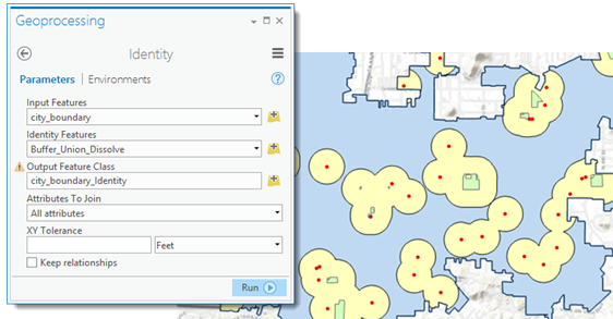 Identity tool with completed parameters