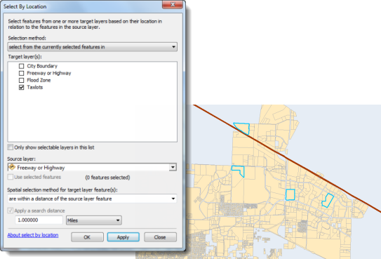 Select By Location dialog box