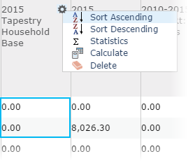 Sorting a field in the table