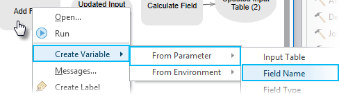 Create a variable from a tool parameter