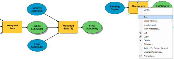 Running the Reclassify tool within the model