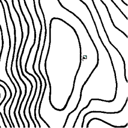Visualización ráster de líneas de curvas de nivel
