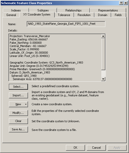 Schematic Feature Class Properties dialog box