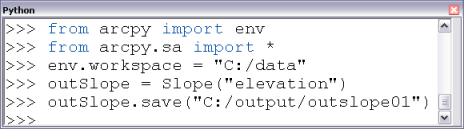 Ejemplo de la ventana de Python