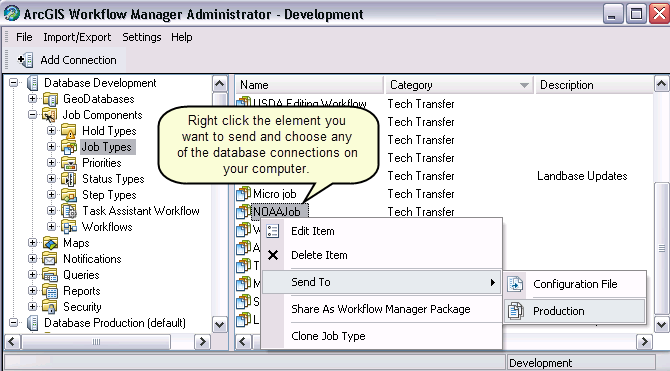 Enviar elementos de configuración.