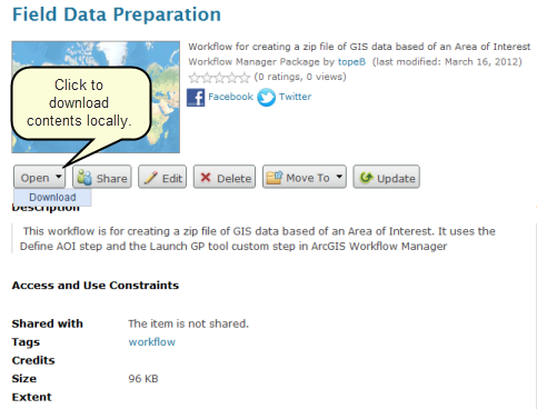 Descargue el paquete de Workflow Manager.