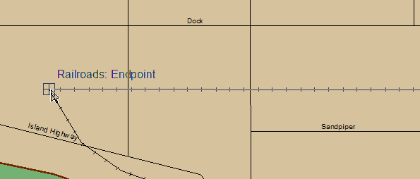 Desplazarse sobre el extremo de la línea Centremont East para encontrar el punto final