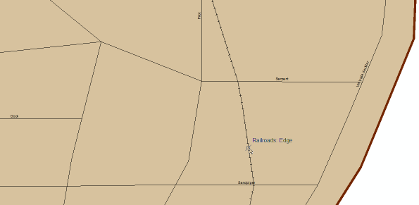 Desplazarse sobre la línea ferroviaria para encontrar el borde