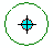 El círculo verde representa la tolerancia de alineación