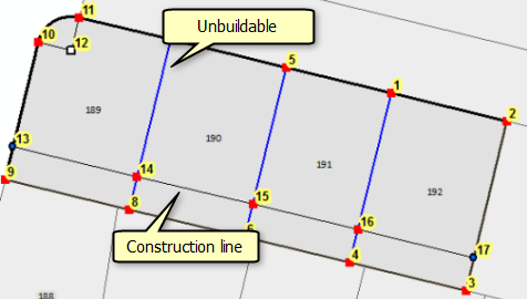 Líneas que no se pueden construir