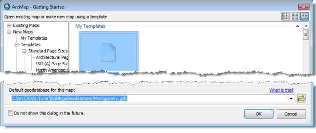 Establezca la geodatabase predeterminada para el mapa